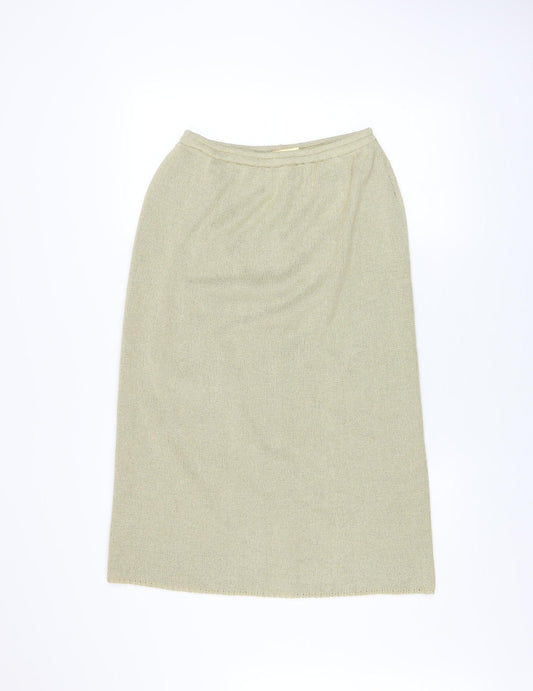 Reny Martan Women's Beige Knit Midi Pencil Skirt Size 10
