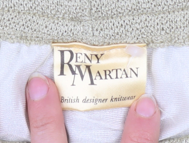 Reny Martan Women's Beige Knit Midi Pencil Skirt Size 10