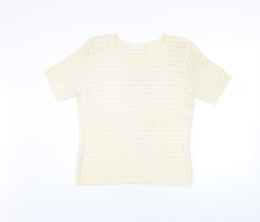 Country Casuals Women’s Ivory Knit Short Sleeve Top Size L