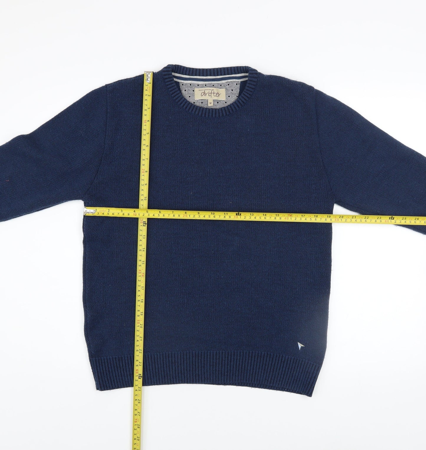 Daniel Grahame Drifter Men's Blue M Crew Neck Wool Blend Jumper