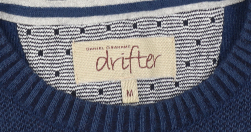 Daniel Grahame Drifter Men's Blue M Crew Neck Wool Blend Jumper