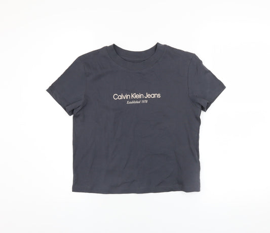 Calvin Klein Jeans Women's Black XS Cropped Cotton T-Shirt