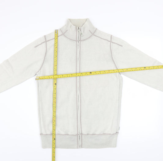 Next Men's Beige Cotton Full Zip Basic Jacket Size Small