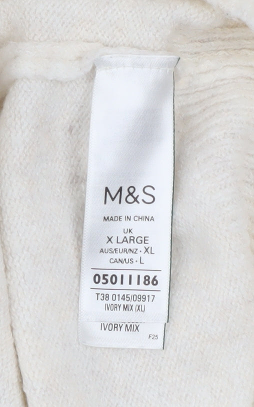 Marks and Spencer Women’s Ivory Sequin ‘Wish’ Pullover Jumper XL