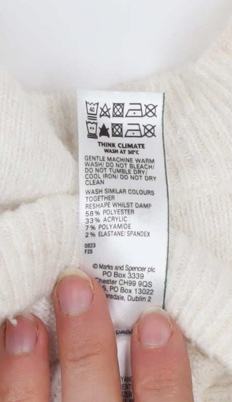 Marks and Spencer Women’s Ivory Sequin ‘Wish’ Pullover Jumper XL