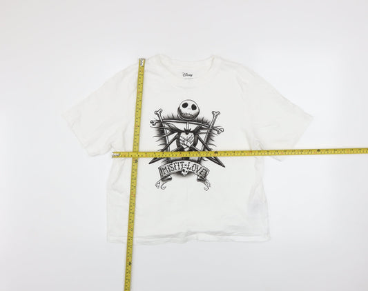 Disney at Primark Women's White Jack Skellington Graphic T-Shirt Size S