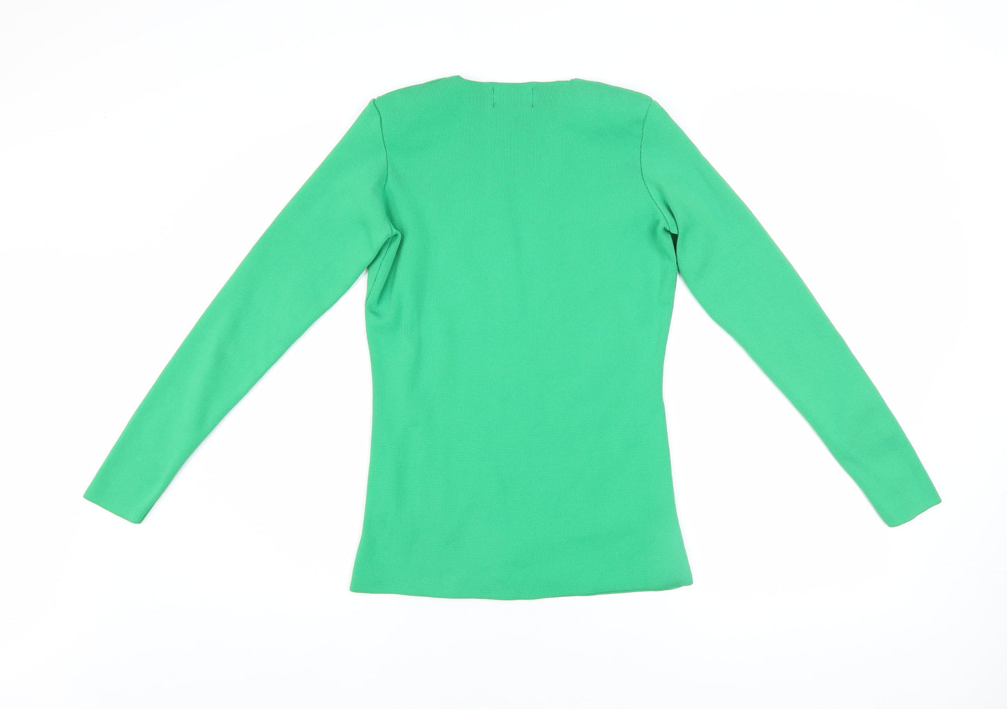 Savida Women’s Green V-Neck Long Sleeve Slim Fit Top Size 10