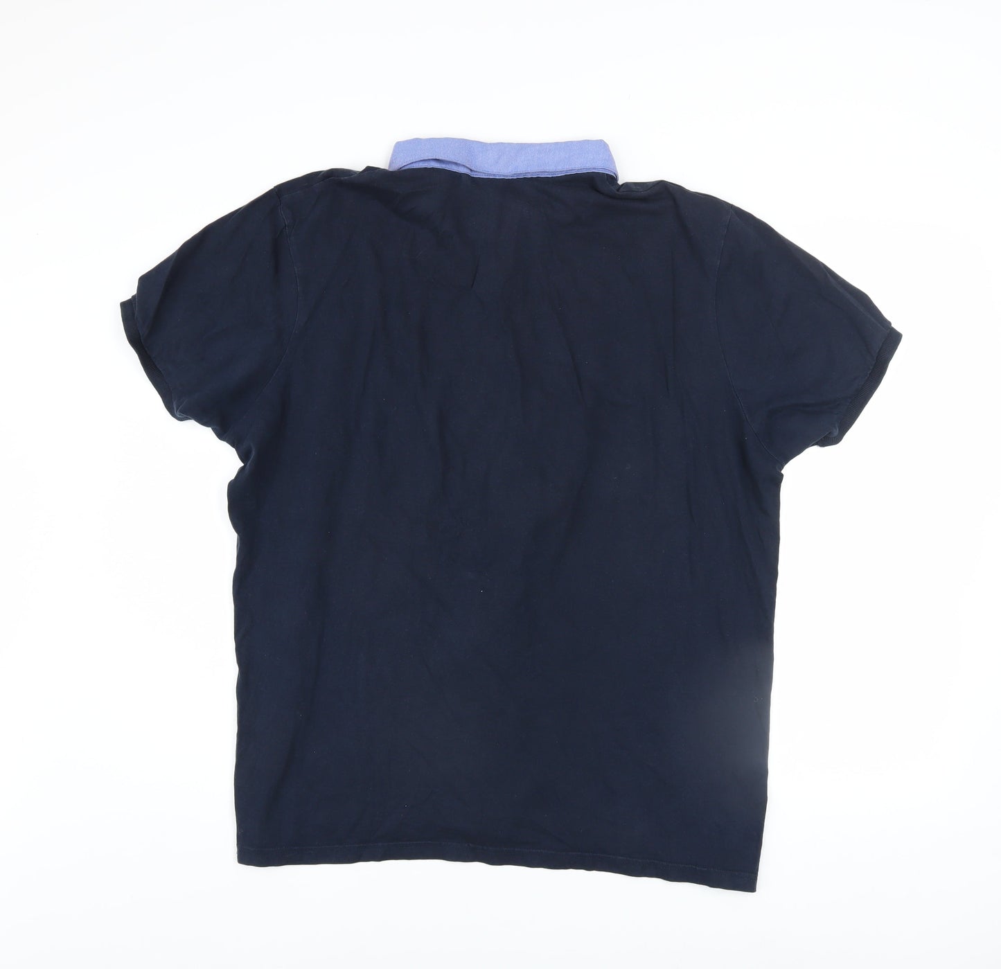 Red Herring Men's Blue Cotton Short Sleeve Polo Shirt XL