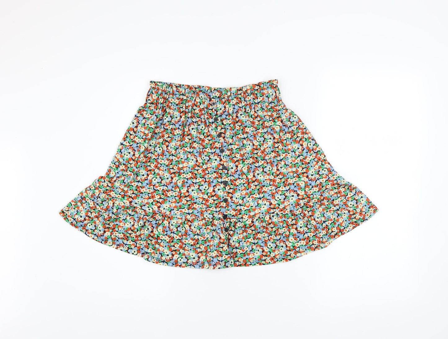 Dunnes Womens Multicoloured Floral A-Line Short Skirt Size 8