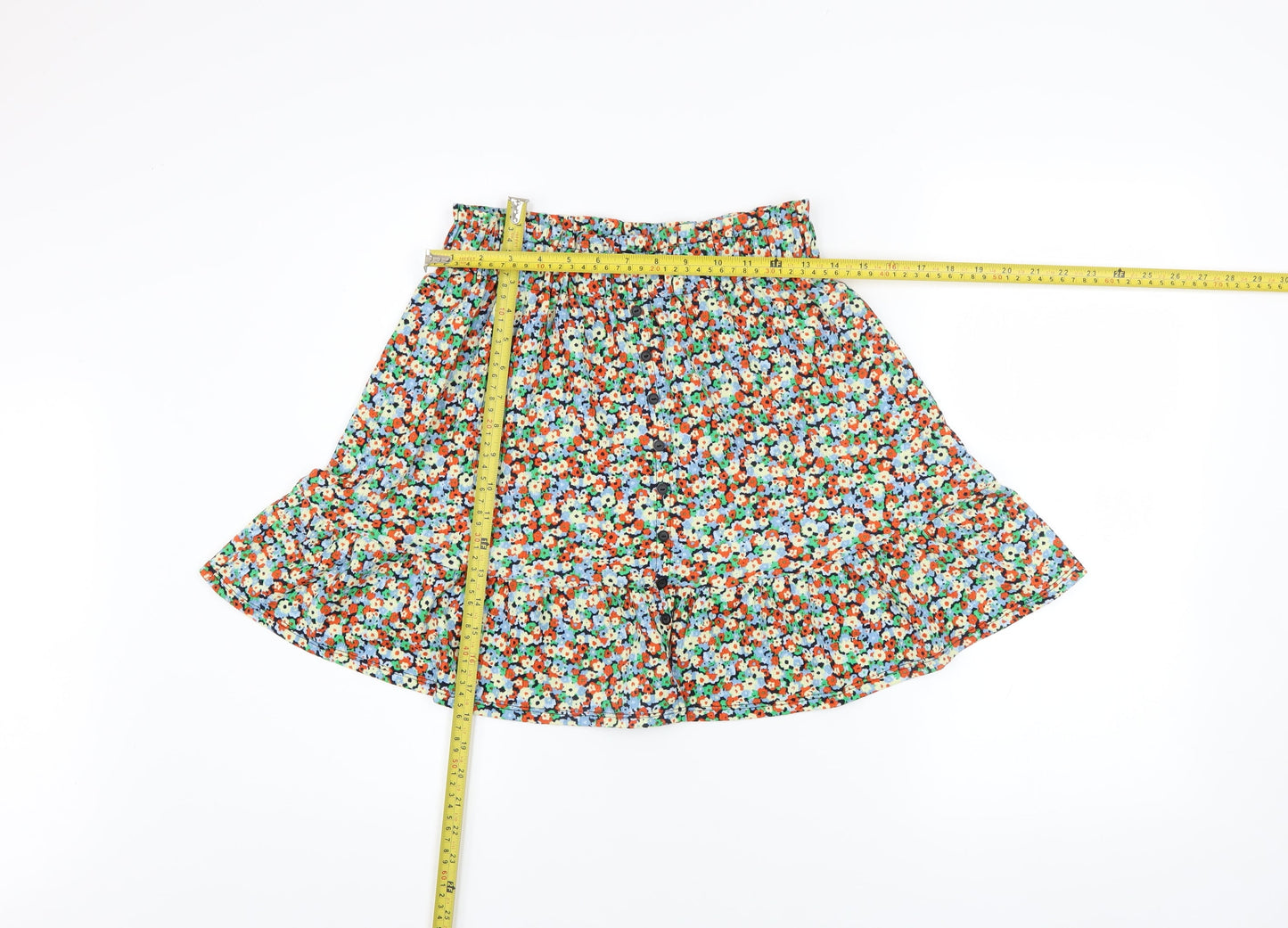 Dunnes Womens Multicoloured Floral A-Line Short Skirt Size 8