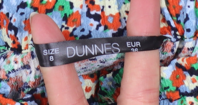 Dunnes Womens Multicoloured Floral A-Line Short Skirt Size 8