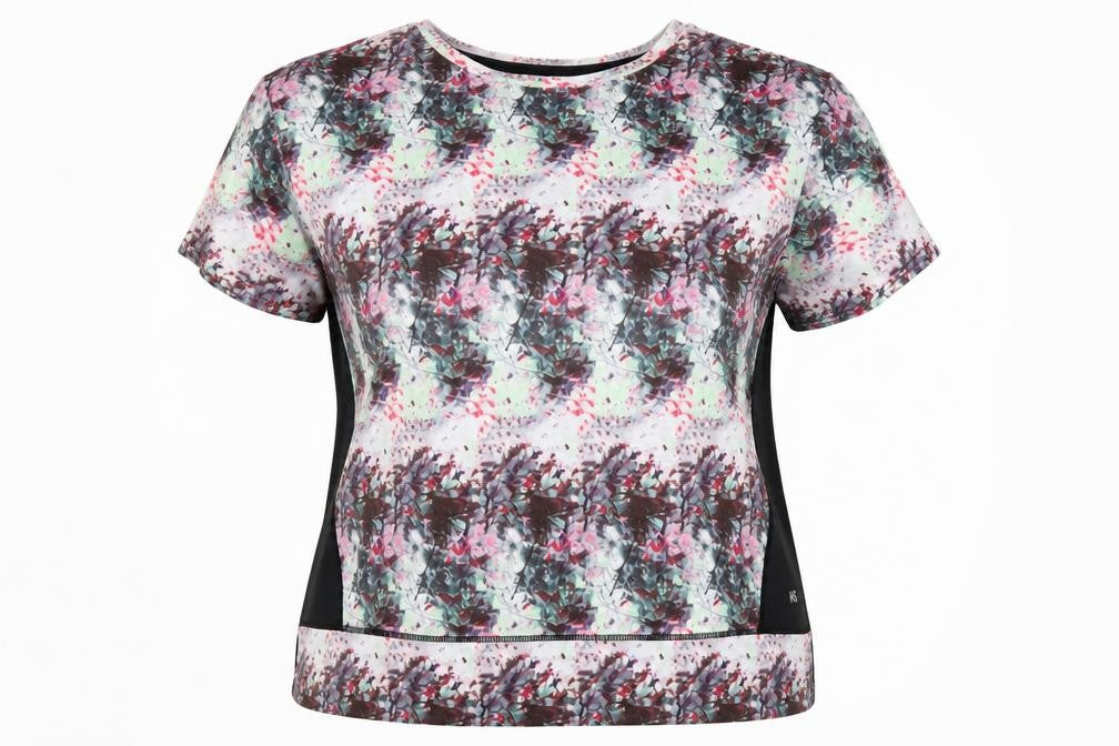 Front view of Helen Steele Women’s Multicoloured Floral Active T-Shirt, size L