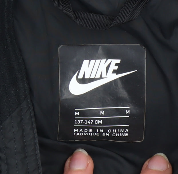 Nike Boys Black Hooded Puffer Jacket Size 10-11 Years