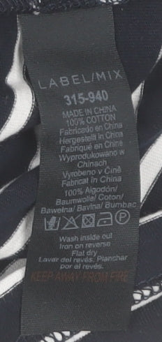 Isa Arfen Women's Blue Striped Off Shoulder Cotton Blouse Size 14