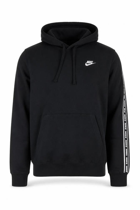 Nike Men's Black Pullover Hoodie with Logo Tape Size S