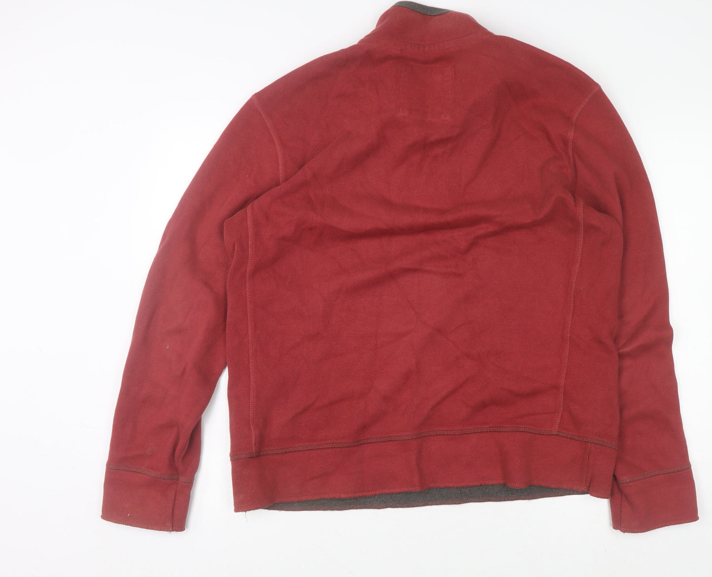 Mantaray Men's Red 1/4 Zip Cotton Sweatshirt Size M
