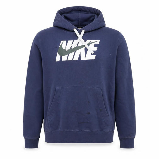 Nike Men’s Blue Pullover Hoodie M Logo Fleece Sweatshirt