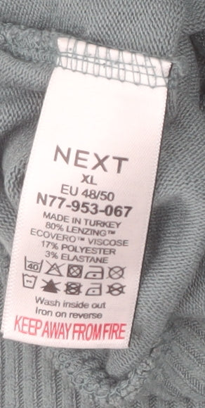Next Women Blue XL Pullover Sweatshirt Relaxed Fit Viscose Blend