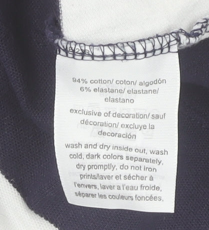 Tommy Hilfiger Men's Blue White Striped Slim Fit Polo Shirt M