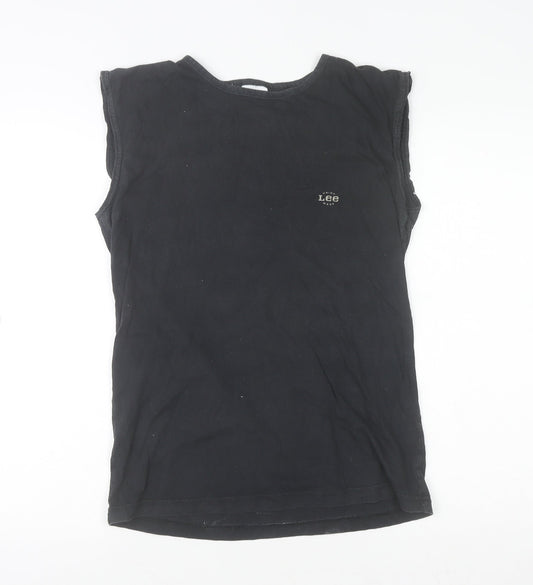 Lee Mens Black Sleeveless Crew Neck Vintage Cotton T-Shirt M