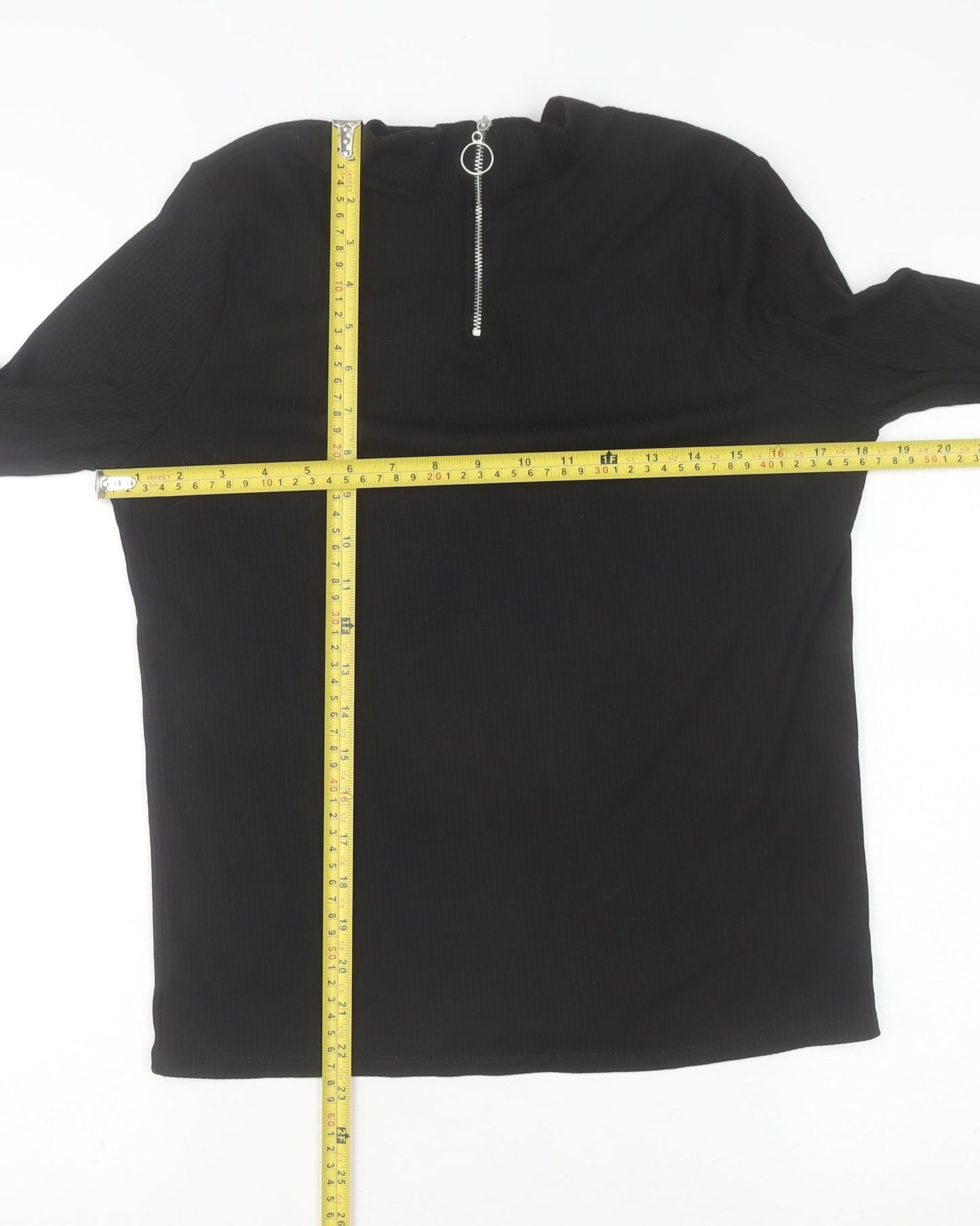 New Look Women's Black Size 18 Mock Neck 1/4 Zip Jumper