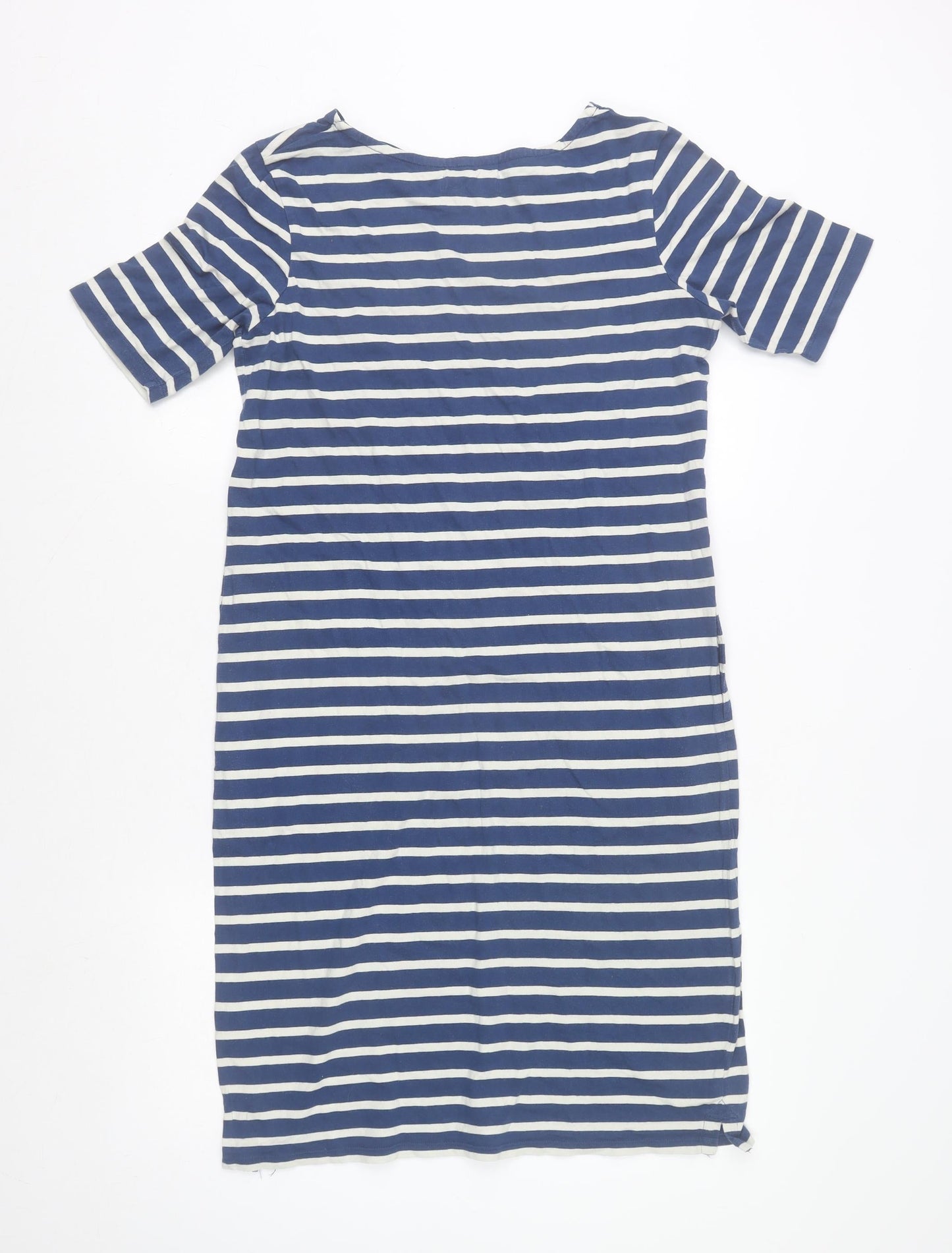 Seasalt Cornwall Women Blue Striped T-Shirt Dress Size 10
