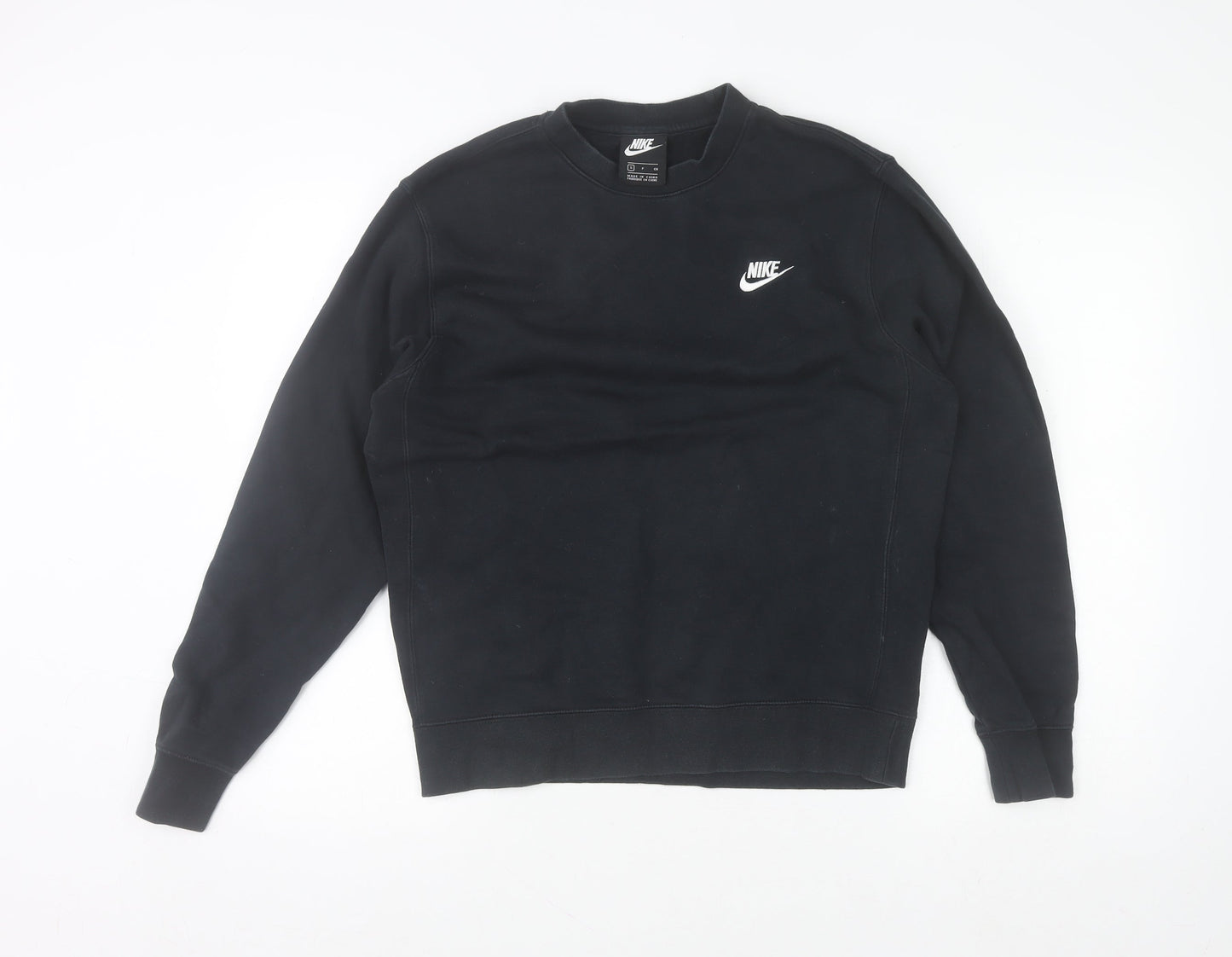 Nike Men's Black Crew Neck Fleece Sweatshirt Size S Regular Fit