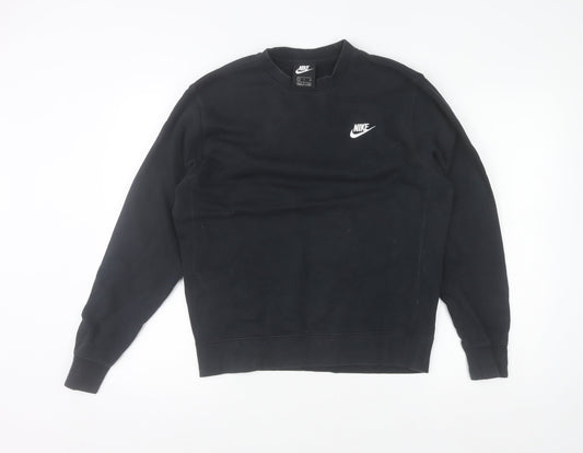 Nike Men's Black Crew Neck Fleece Sweatshirt Size S Regular Fit