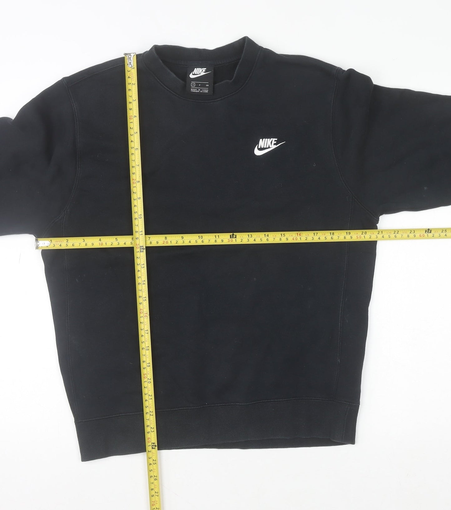 Nike Men's Black Crew Neck Fleece Sweatshirt Size S Regular Fit