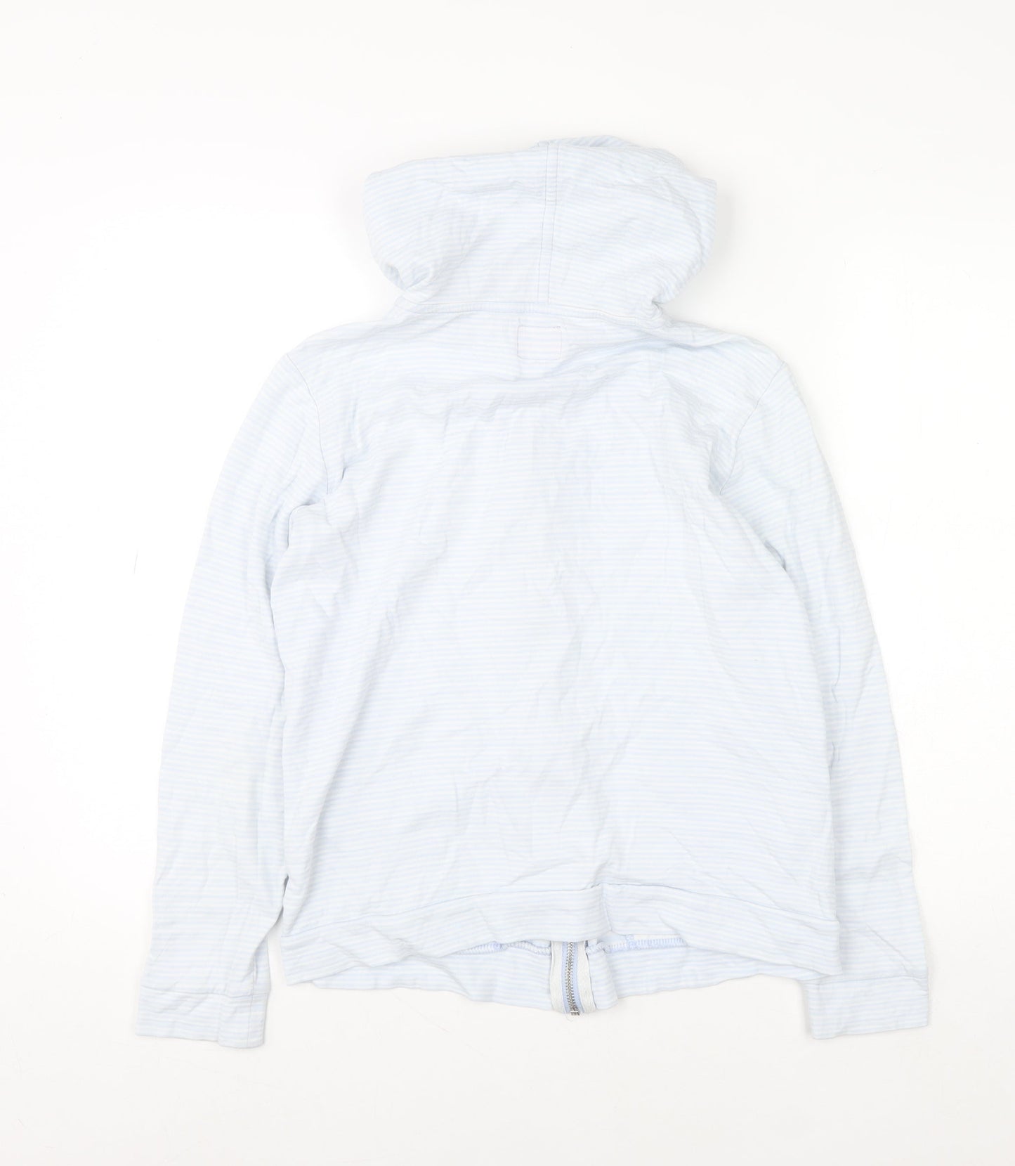 Joules Women's Blue Full Zip Hoodie UK 12 Lightweight Cotton Blend