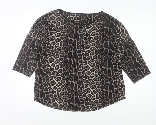 Marks and Spencer Womens Leopard Print 3/4 Sleeve Blouse UK 14