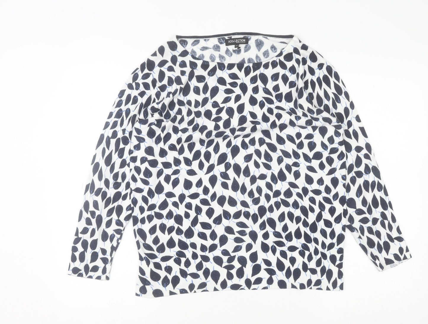 Debenhams The Collection Women’s Blue Leaf Print Cotton Top Size 14
