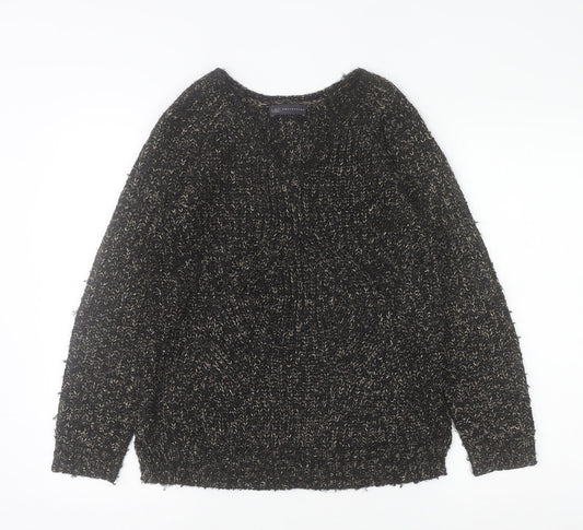 Marks and Spencer Women's Black Chunky Knit Jumper Size 8