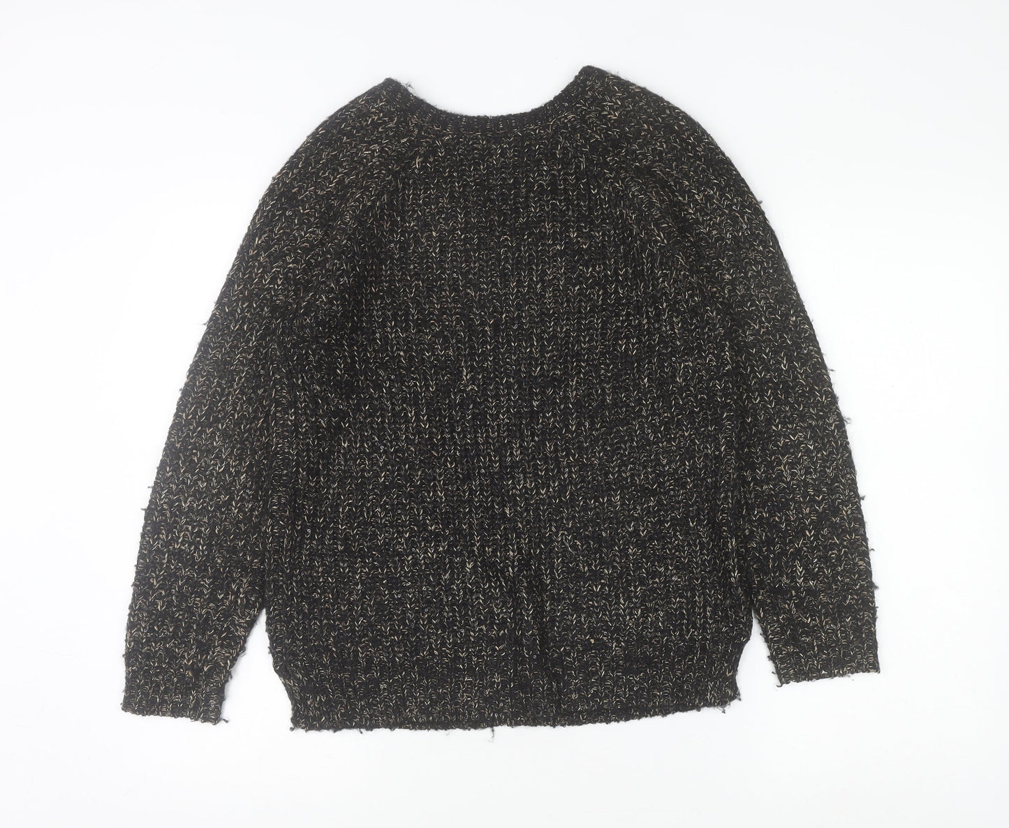 Marks and Spencer Women's Black Chunky Knit Jumper Size 8