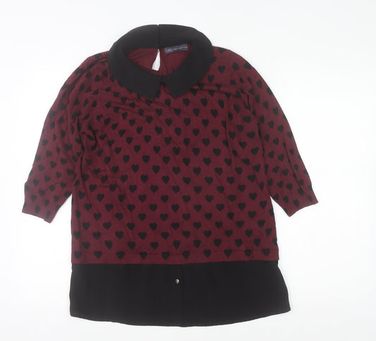 Marks and Spencer Women’s Red Heart Collared Tunic Blouse UK 14