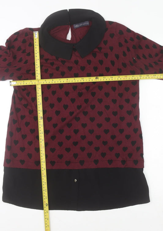 Marks and Spencer Women’s Red Heart Collared Tunic Blouse UK 14