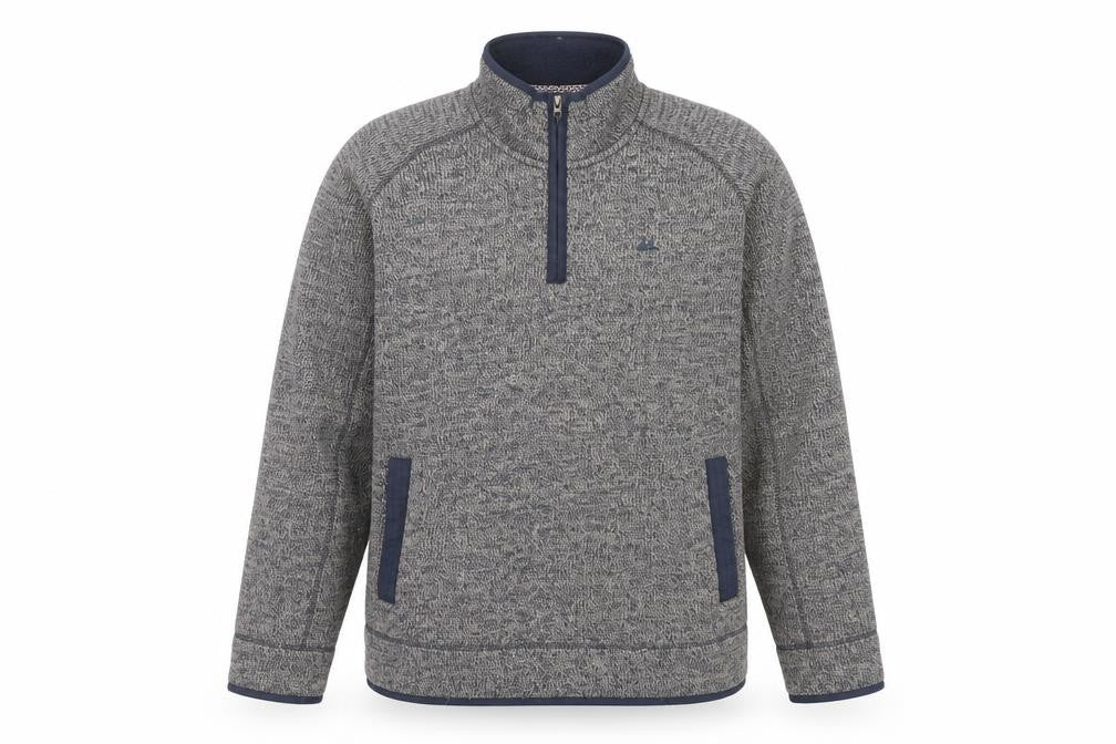 Mantaray Men's Grey Half Zip Knit Sweatshirt Fleece Lined M