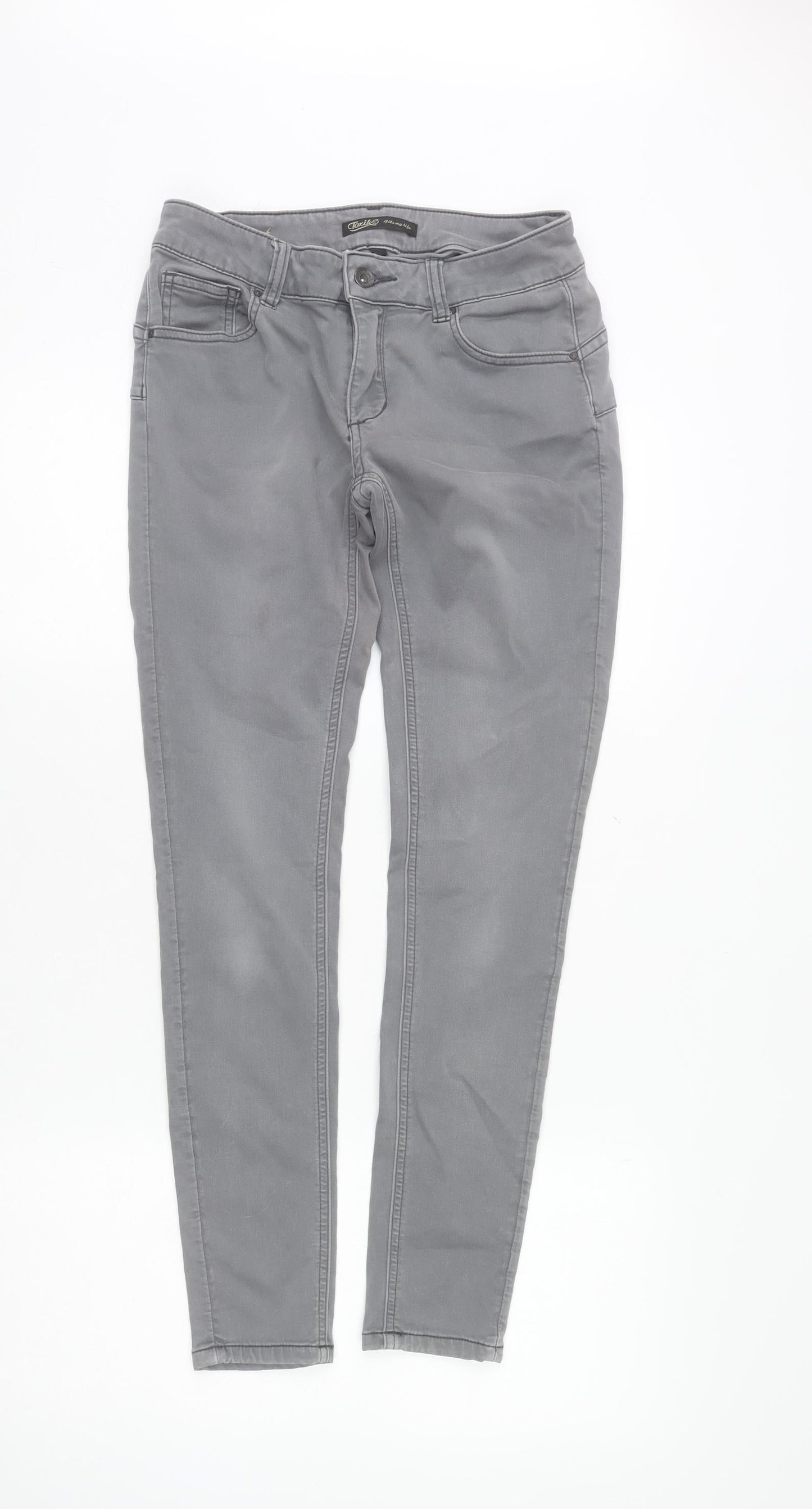 Toxik3 Women's Grey Skinny Stretch Jeans Size M/UK 10