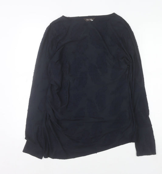 Phase Eight Womens Black Long Sleeve Tunic Blouse Size 12