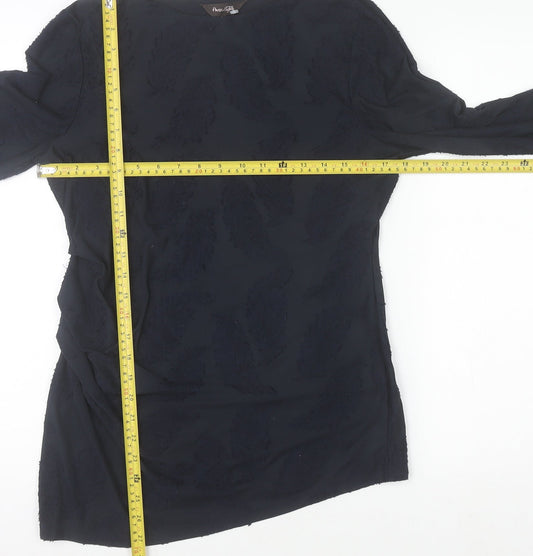 Phase Eight Womens Black Long Sleeve Tunic Blouse Size 12