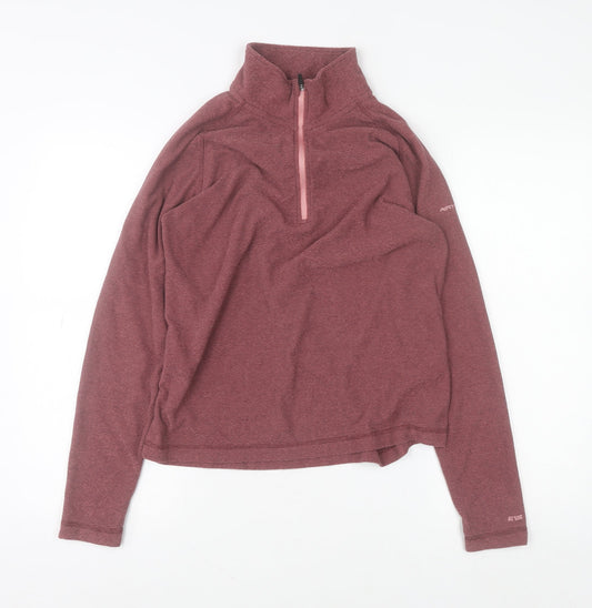 Trespass Womens Burgundy 1/2 Zip Fleece Sweatshirt Size 12 Polyester