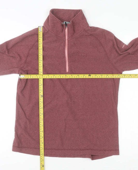 Trespass Womens Burgundy 1/2 Zip Fleece Sweatshirt Size 12 Polyester