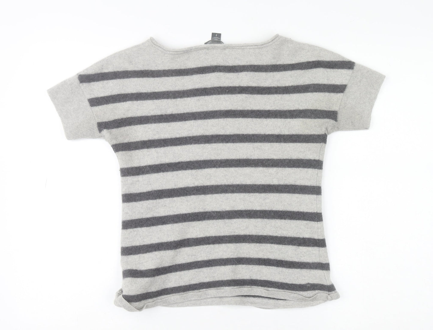Gap Women’s Grey Striped Cashmere Short Sleeve Knit Top Size S