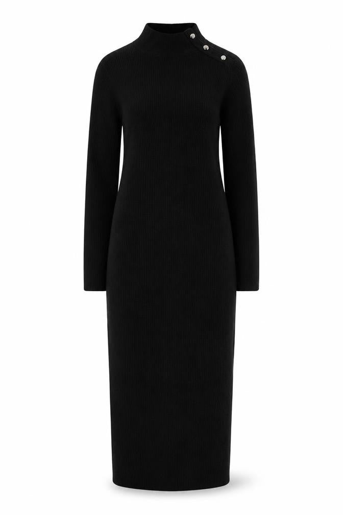Bershka Women Black Knit Bodycon Midi Dress Size S