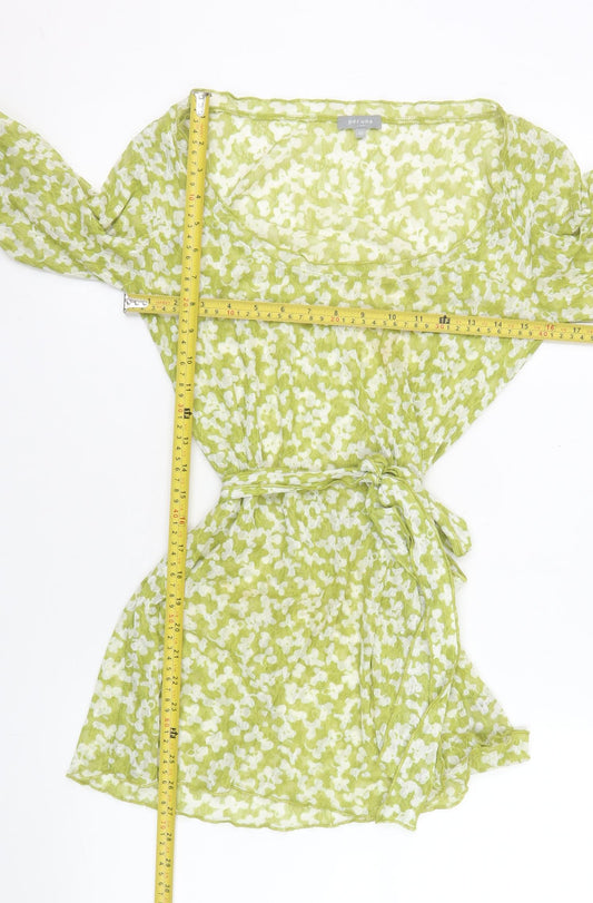 Marks and Spencer Women’s Green Floral Wrap Blouse Size 10