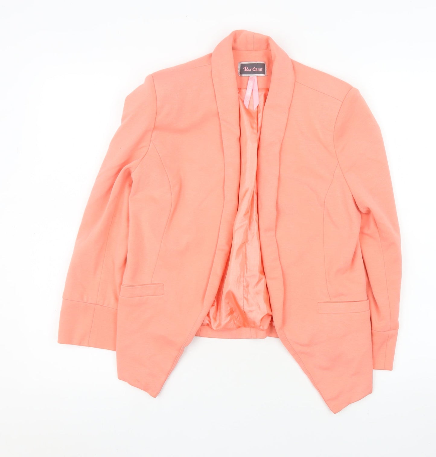 Red Chilli Women’s Pink Shawl Collar Blazer Jacket Size 12
