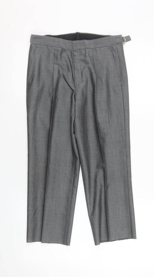Torre Boys Grey Dress Trousers 28R Regular Fit Wool Blend Formal Pants