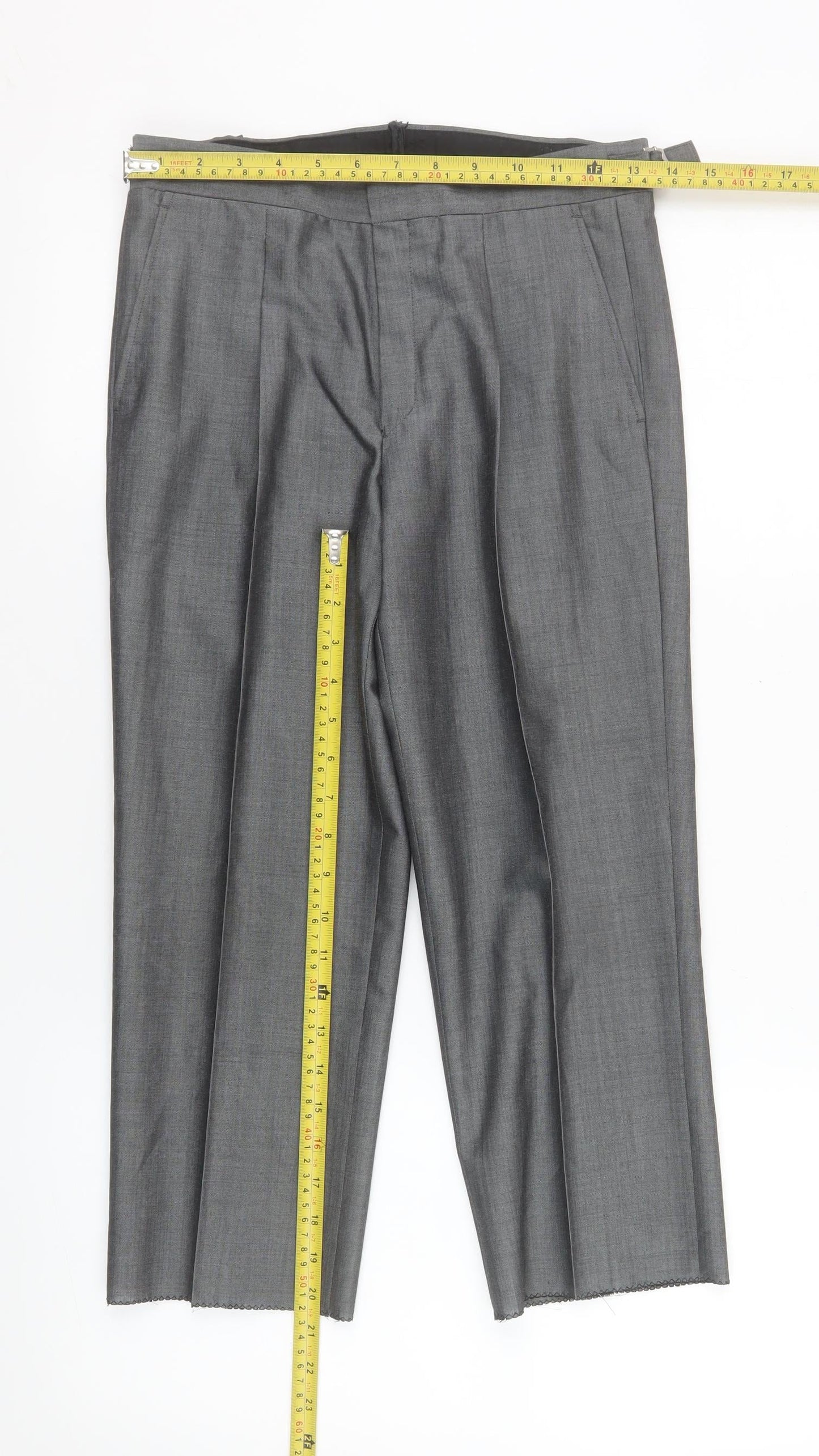 Torre Boys Grey Dress Trousers 28R Regular Fit Wool Blend Formal Pants