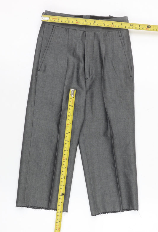 Torre Boys Grey Dress Pants 20R Wool Blend Formal Trousers with Belted Waist