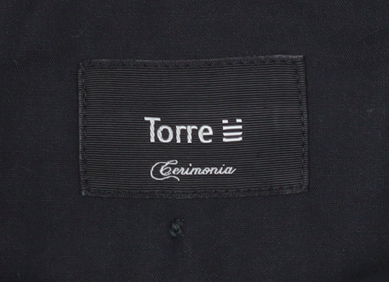 Torre Men’s Grey XL Wool Blend Formal Dress Trousers